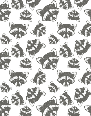 Blackout roller blind for window Drawn raccoons