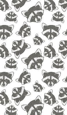 Blackout roller blind for window Drawn raccoons