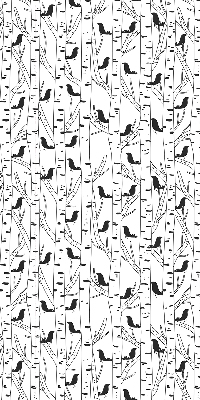 Fabric roller blind for window Drawn birds and trees