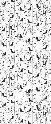 Fabric roller blind for window Drawn birds and trees