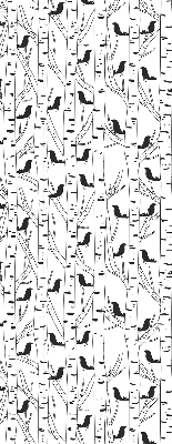 Fabric roller blind for window Drawn birds and trees