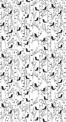 Fabric roller blind for window Drawn birds and trees