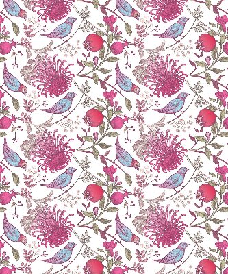 Blackout roller blind Colorful birds among the flowers