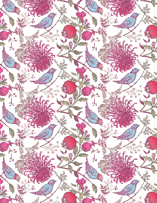 Blackout roller blind Colorful birds among the flowers