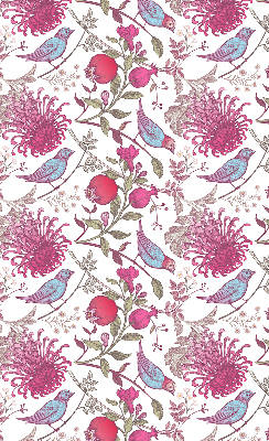 Blackout roller blind Colorful birds among the flowers