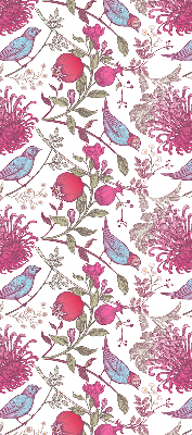 Blackout roller blind Colorful birds among the flowers