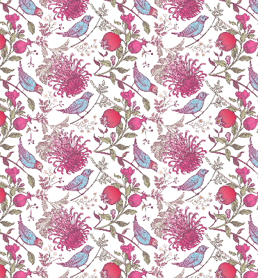 Blackout roller blind Colorful birds among the flowers