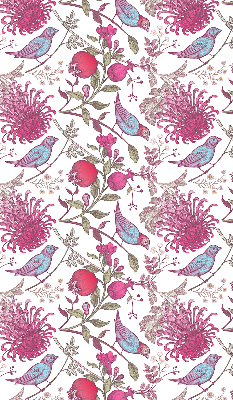 Blackout roller blind Colorful birds among the flowers