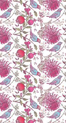 Blackout roller blind Colorful birds among the flowers
