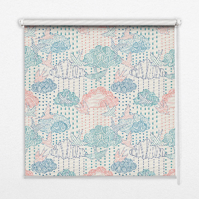 Blackout roller blind Colorful clouds with patterns