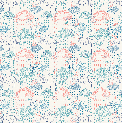 Blackout roller blind Colorful clouds with patterns