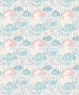 Blackout roller blind Colorful clouds with patterns