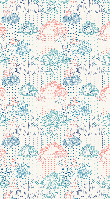 Blackout roller blind Colorful clouds with patterns