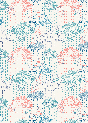 Blackout roller blind Colorful clouds with patterns