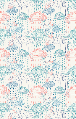 Blackout roller blind Colorful clouds with patterns