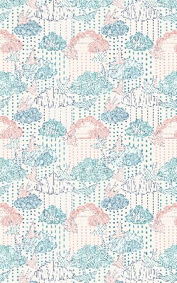 Blackout roller blind Colorful clouds with patterns