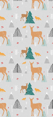 Blackout roller blind for window Roe deer in the forest