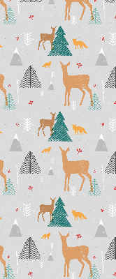 Blackout roller blind for window Roe deer in the forest
