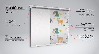 Blackout roller blind for window Roe deer in the forest