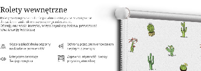 Fabric roller blind for window Cacti