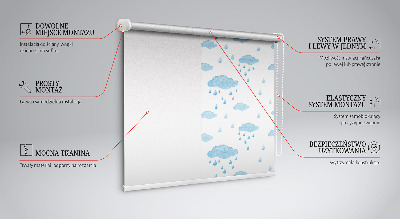 Blackout roller blind Clouds and rain