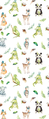Fabric roller blind for window Animals and plants