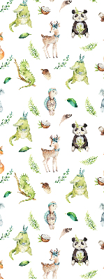 Fabric roller blind for window Animals and plants