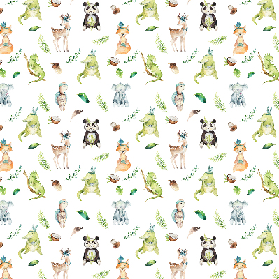 Fabric roller blind for window Animals and plants