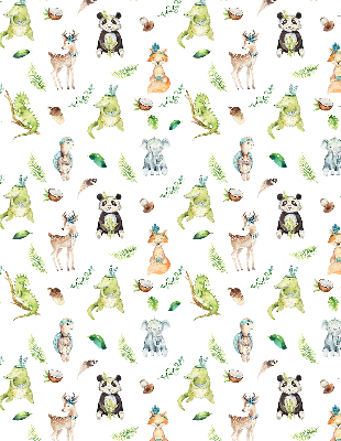Fabric roller blind for window Animals and plants