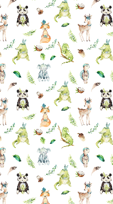 Fabric roller blind for window Animals and plants