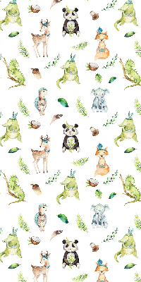 Fabric roller blind for window Animals and plants