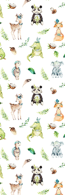 Fabric roller blind for window Animals and plants