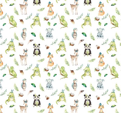 Fabric roller blind for window Animals and plants