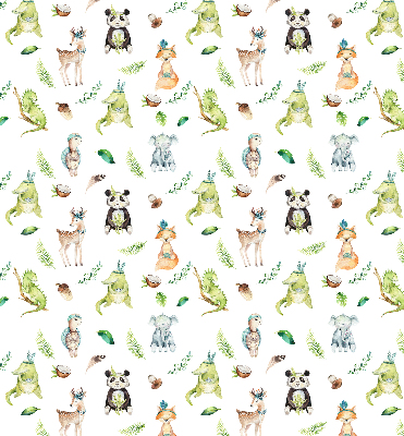 Fabric roller blind for window Animals and plants