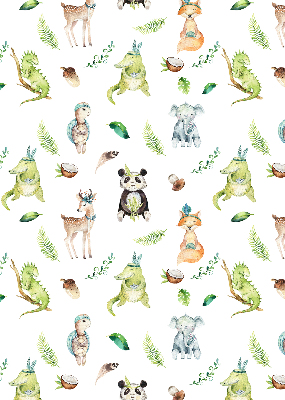 Fabric roller blind for window Animals and plants