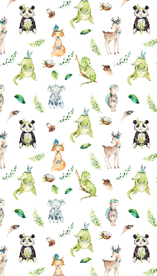 Fabric roller blind for window Animals and plants