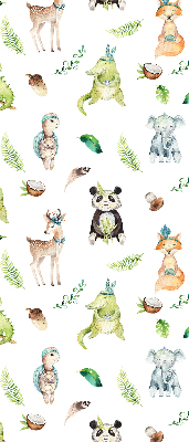 Fabric roller blind for window Animals and plants