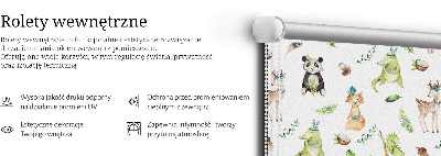 Fabric roller blind for window Animals and plants
