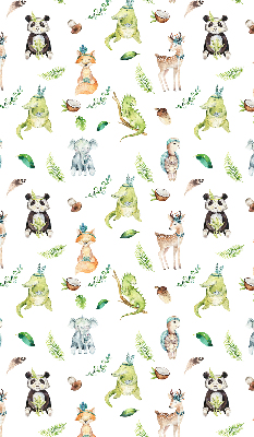 Fabric roller blind for window Animals and plants