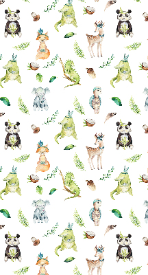 Fabric roller blind for window Animals and plants