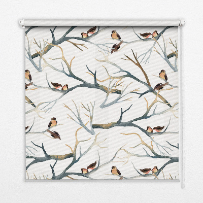 Blackout roller blind Birds on a tree
