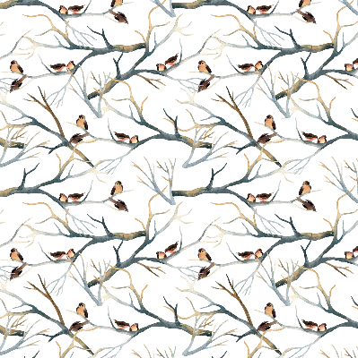 Blackout roller blind Birds on a tree