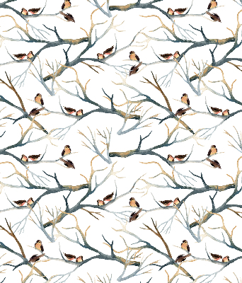 Blackout roller blind Birds on a tree