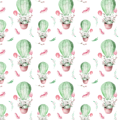 Fabric roller blind for window Green balloons