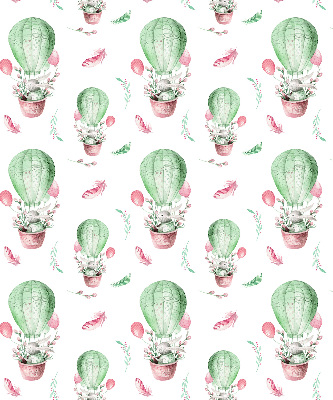 Fabric roller blind for window Green balloons