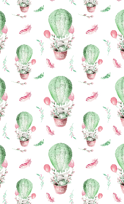 Fabric roller blind for window Green balloons