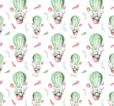 Fabric roller blind for window Green balloons
