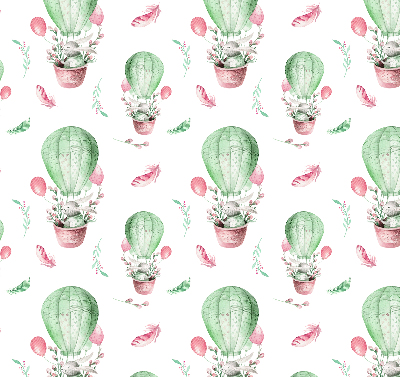 Fabric roller blind for window Green balloons