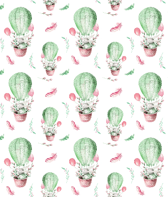 Fabric roller blind for window Green balloons