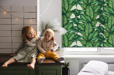 Blackout roller blind Green leaves